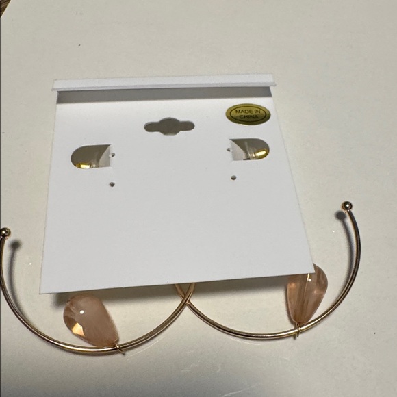 Laundry by Shelli Segal Gold Tone Open Hoop Teardrop Dangle Earrings (BR888/3) - Picture 4 of 5